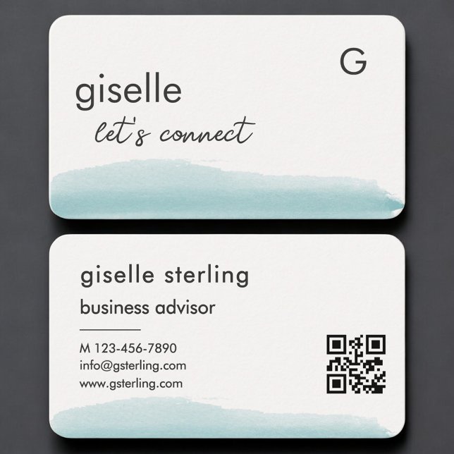 Business Advisor Watercolor QR Code Business Card (Creator Uploaded)