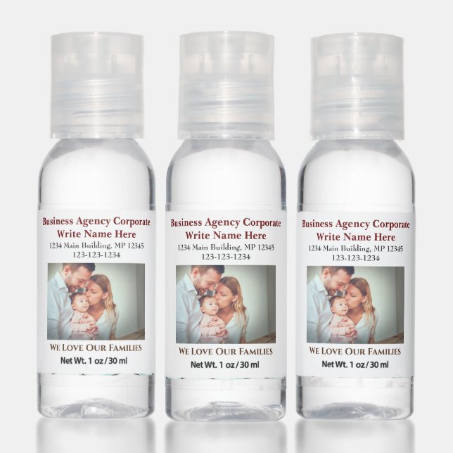 Business Agency Name Photo Promotional Custom Hand Sanitizer (Set)