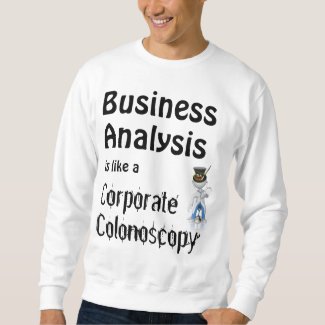 business analyst, fun, laughter, humor, office sweatshirt