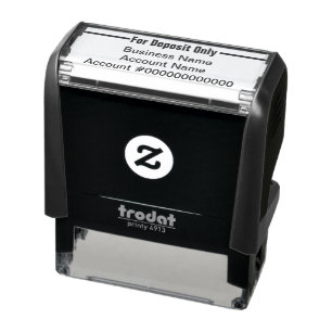 Business and Account Name on For Deposit Only Self-inking Stamp
