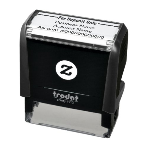 Business and Account Name on For Deposit Only Self_inking Stamp