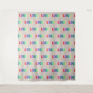 Business and Corporate Logo Pattern on Pale Grey Tapestry