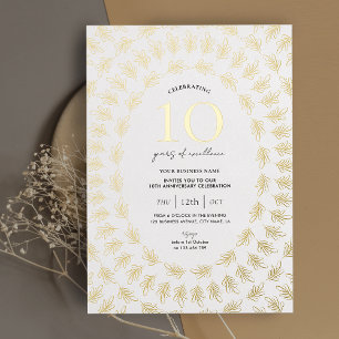Business Anniversary Celebration Elegant Chic Foil Invitation
