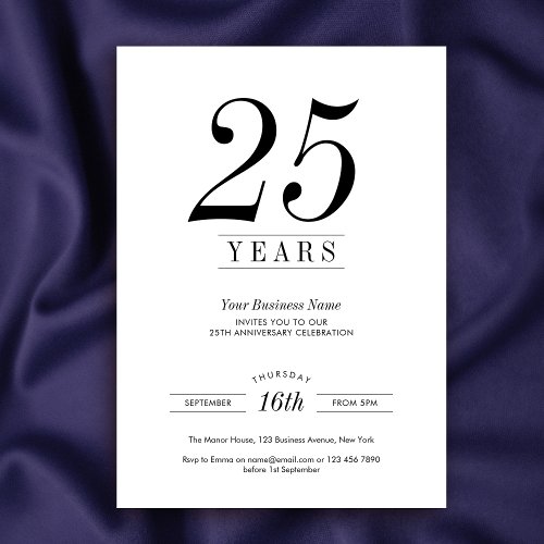Business Anniversary Celebration Minimalist Logo Invitation