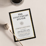 Business Anniversary Party Modern Black Gold Invitation at Zazzle