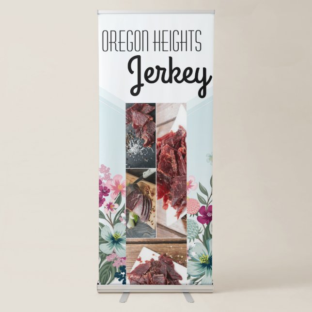 Business Announcement Banner Tropical Flowers on B (Front)