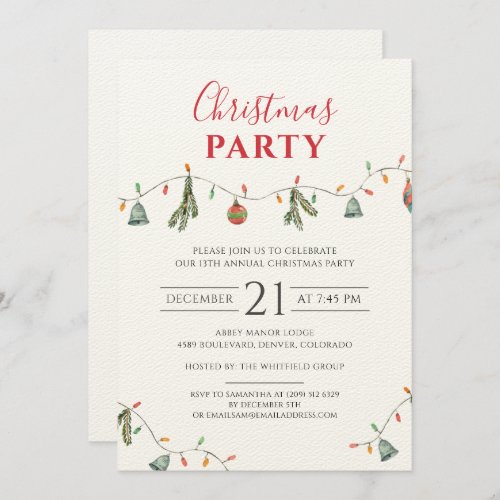 Business Annual Christmas Holiday Party Invitation