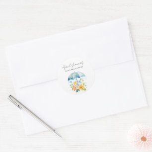 Business April Showers Bring May Flowers Spring Classic Round Sticker