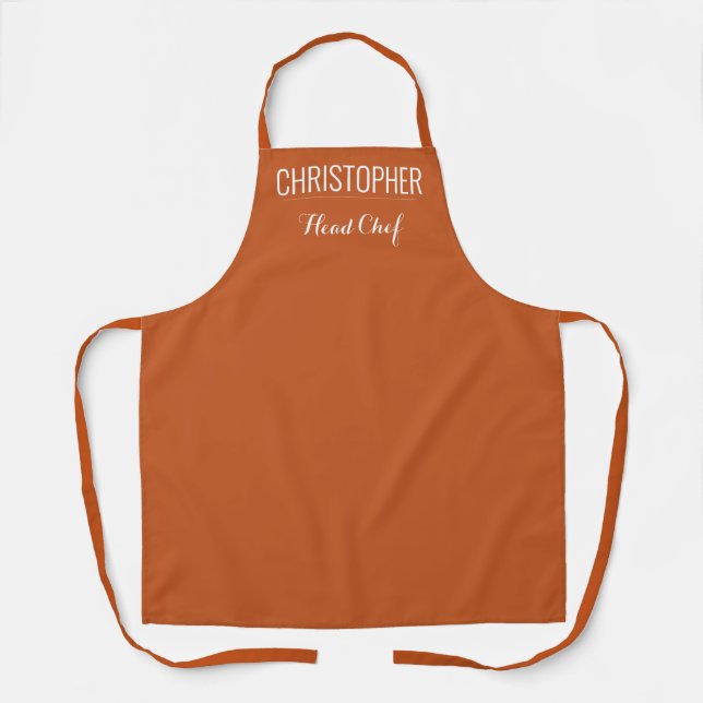 Business Apron w/ Chef Name Black Terracotta (Front)