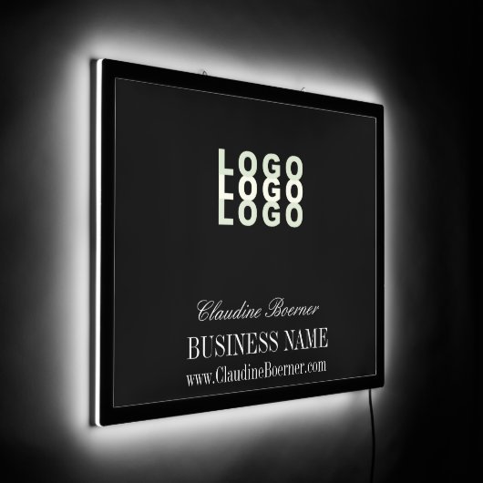Business Artist Crafter Upload Logo LED Sign (Angle)