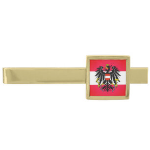 Business Austria & Austrian Flag fashion / sports Gold Finish Tie Bar