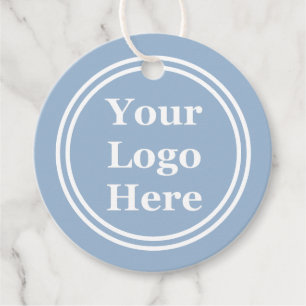 Business Baby Blue and White Your Logo Here Favor Tags