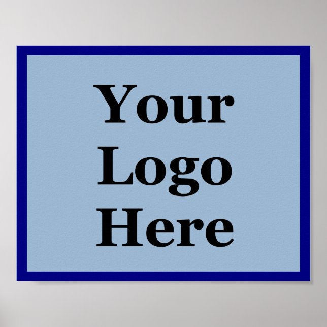 Business Baby Blue Your Logo Here Template Poster (Front)