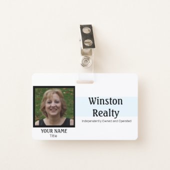 Business Badge TEMPLATE with Photo ID | Zazzle