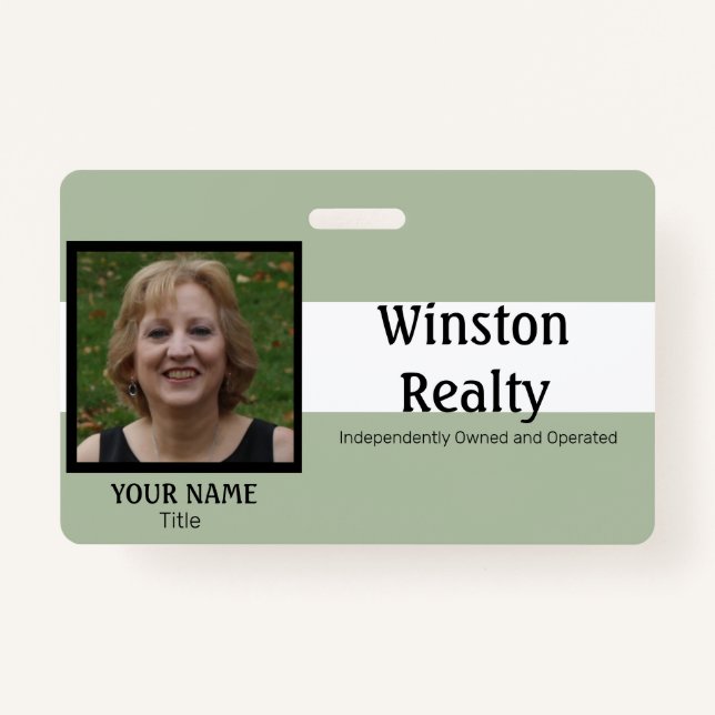Business Badge TEMPLATE with Photo ID (Front)