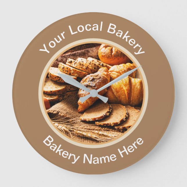 Business Bakery Shop Custom Branded Wall Clocks (Front)