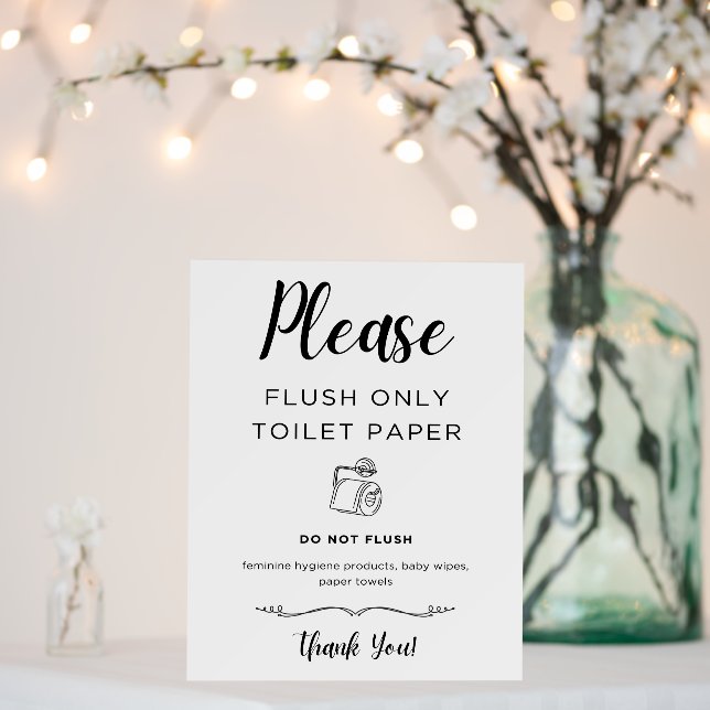 Business Bathroom Please Do Not Flush Foam Board (In Situ (Wedding))