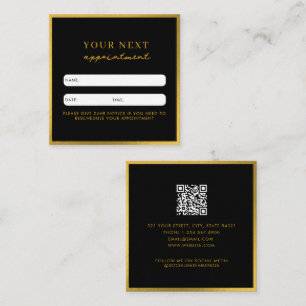 Business Beauty Appointment Card Black Gold