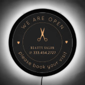 Business beauty hair salon logo promotional LED sign (Front)