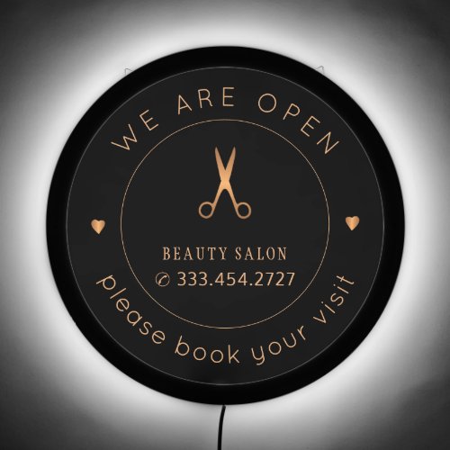 Business beauty hair salon logo promotional LED sign