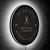 Business beauty hair salon logo promotional LED sign (Angle)