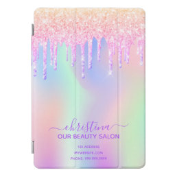 Business beauty salon pink glitter iridescent iPad pro cover
