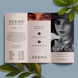 Business Beauty Salon Tri Fold Price List Menu Brochure