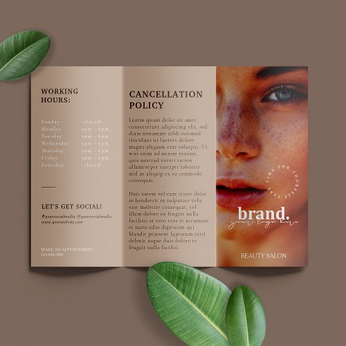 Business Beauty Salon Trifold Brochure