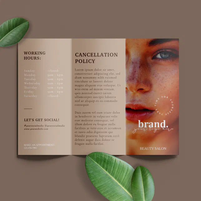 Business Beauty Salon Trifold Brochure 