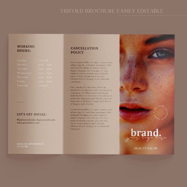 Business Beauty Salon Trifold Brochure (Creator Uploaded)
