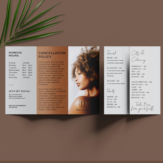 Business Beauty Salon Trifold Brochure (Creator Uploaded)
