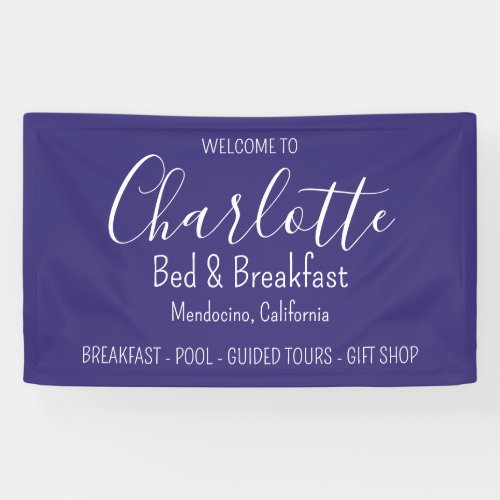 Business Bed  Breakfast Modern Simple Purple Banner