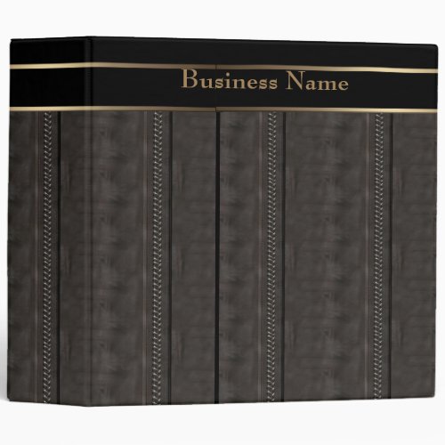 Business Binder Leather  Brown Metal Black