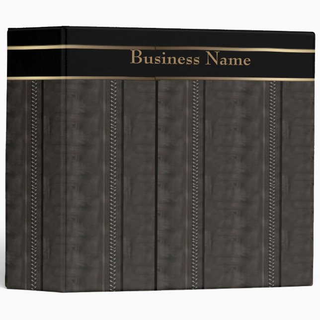 Business Binder Leather  Brown Metal Black (Front/Spine)