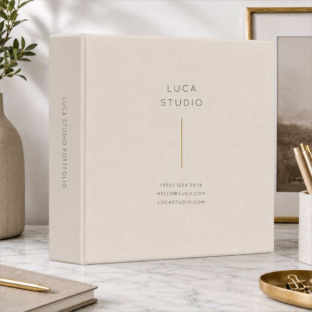 Business Binder | Portfolio Presentation Book (Custom business portfolio binder with minimalist logo text for client presentations.)