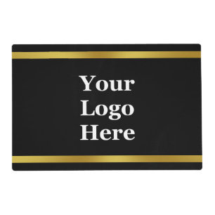 Business Black and Gold Elegant Your Logo Here Placemat