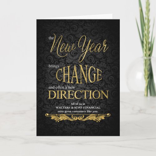 Business Black and Gold New Year New Direction Announcement