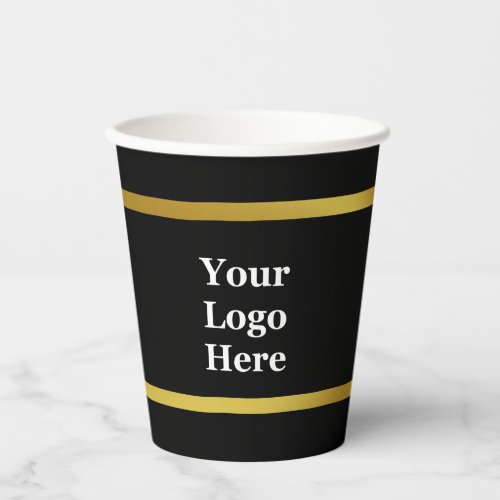 Business Black and Gold Template Your Logo Here  Paper Cups