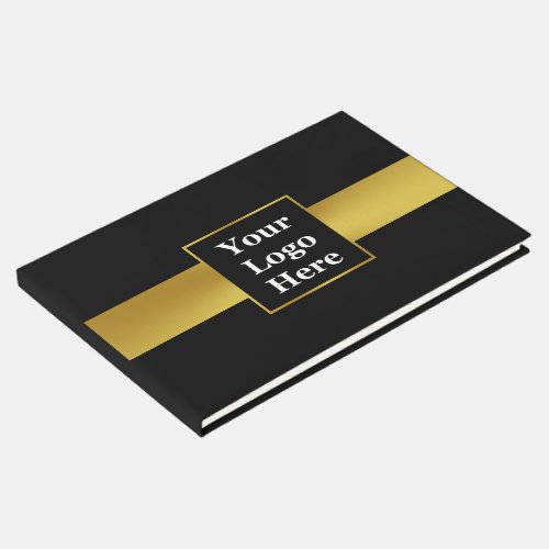 Business Black and Gold Your Logo Corporate Event Guest Book