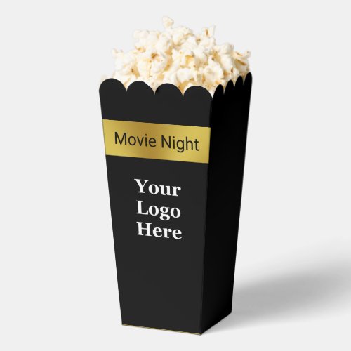 Business Black and Gold Your Logo Here Movie Night Favor Boxes