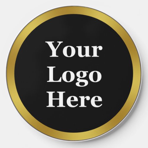 Business Black and Gold Your Logo Here Template Wireless Charger