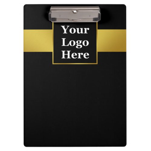 Business Black and Gold Your Logo Professional Clipboard