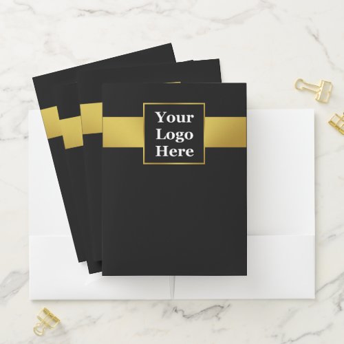 Business Black and Gold Your Logo Professional Pocket Folder