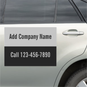 Business Black and Gray Company Name Phone Number Car Magnet