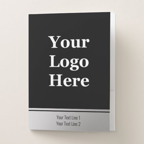 Business Black and Silver Your Logo Here Template Pocket Folder
