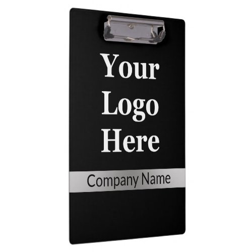 Business Black and Silver Your Logo Here  Text Clipboard
