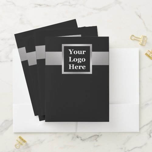 Business Black and Silver Your Logo Professional Pocket Folder