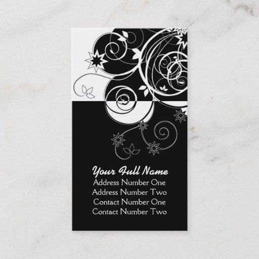 Customizable Business Black and white Business Card Template