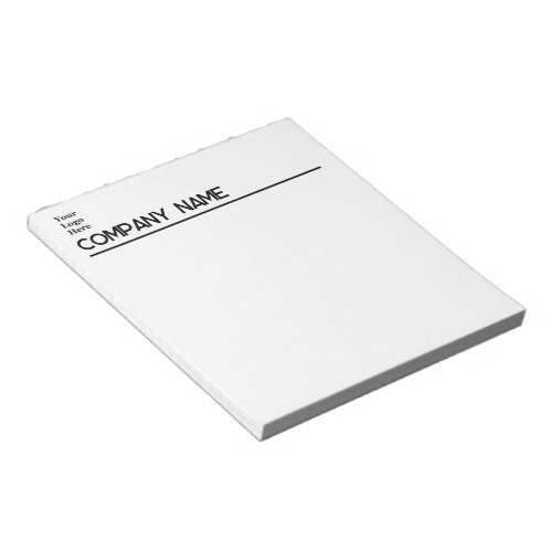 Business Black and White Company Name and Logo Notepad