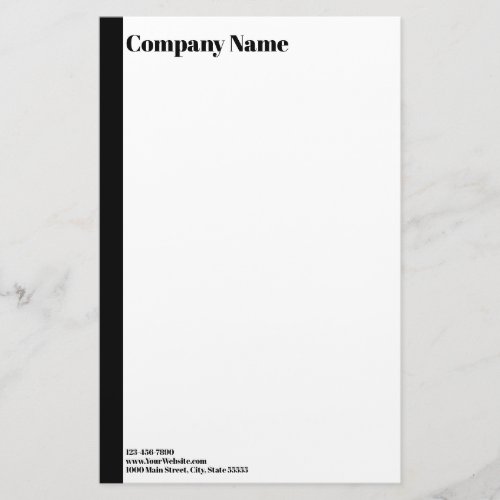 Business Black and White Company Name Contact Info Stationery